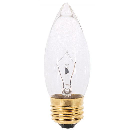 image of 25 Watt B11 Incandescent - Clear - 2500 Average rated hours - 210 Lumens - Medium base - 130 Volt