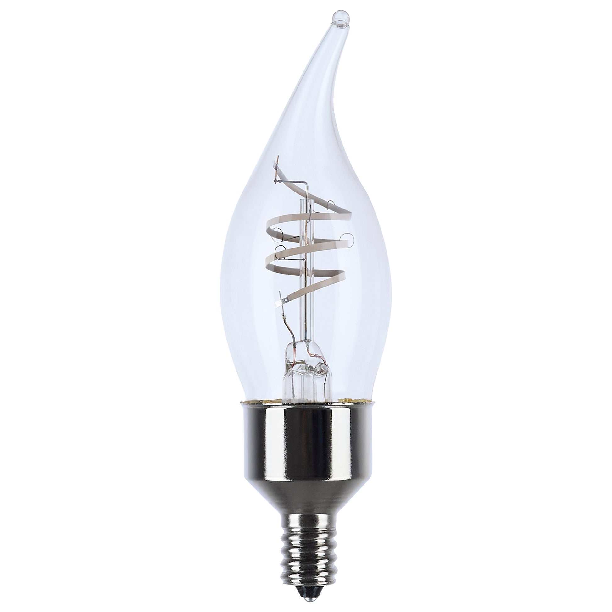 image of 4 Watt LED - Reminiscent - Flex Gray Coil Filament - CA11 - Candelabra Base - 2700K CCT - Clear - 120 Volt - 2-Pack