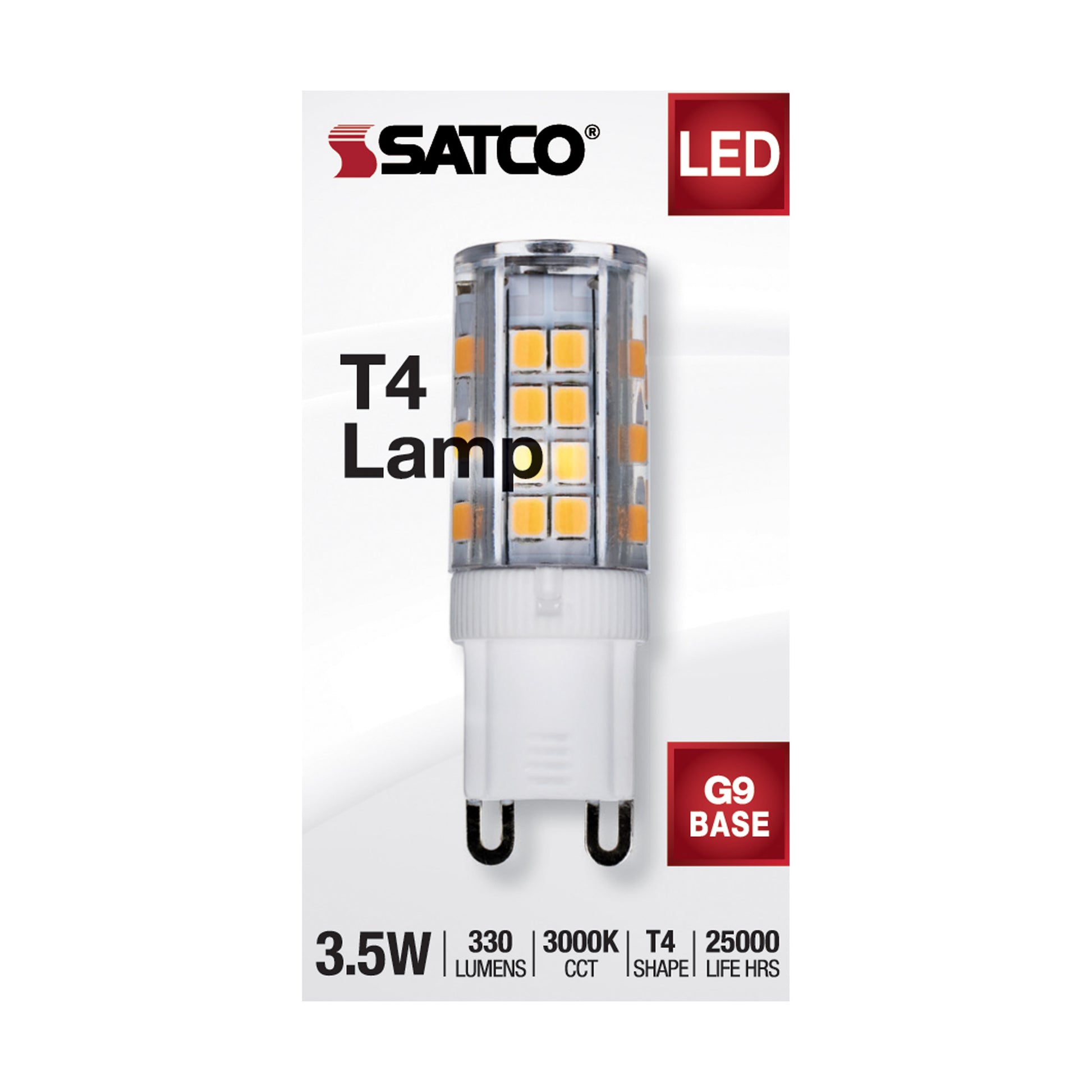 image of 3.5 Watt - JCD LED - Clear - 3000K - G9 Base - 120 Volt