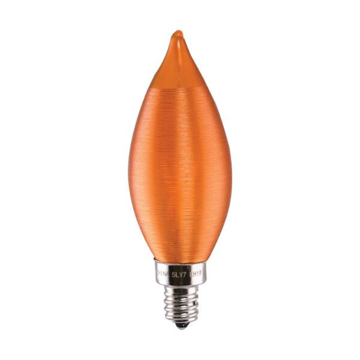 2 Watt CA11 LED - Satin Spun Amber - Candelabra base - 2100K - 120 Volt