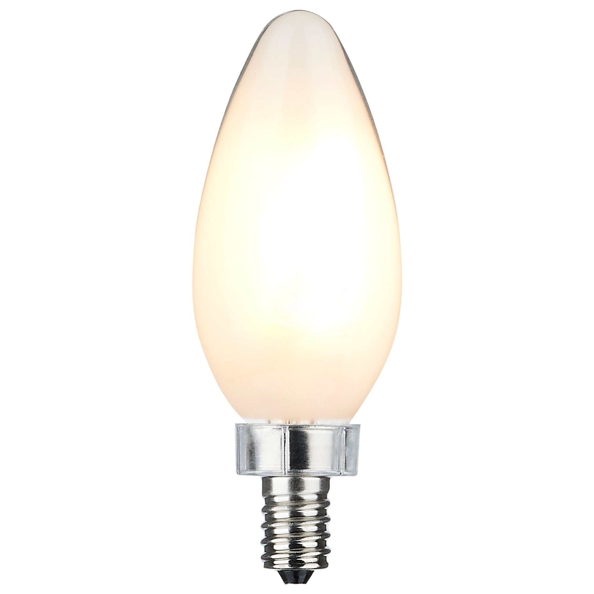 image of 8 Watt C11 LED - Frosted Finish - Candelabra Base - 3000K - 90 CRI - 800 Lumens - 120 Volt