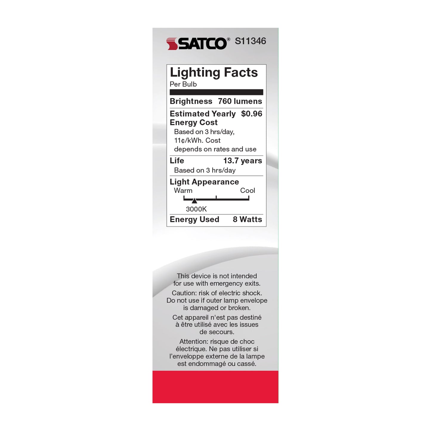 image of 8 Watt C11 LED - Frosted Finish - Candelabra Base - 3000K - 90 CRI - 800 Lumens - 120 Volt