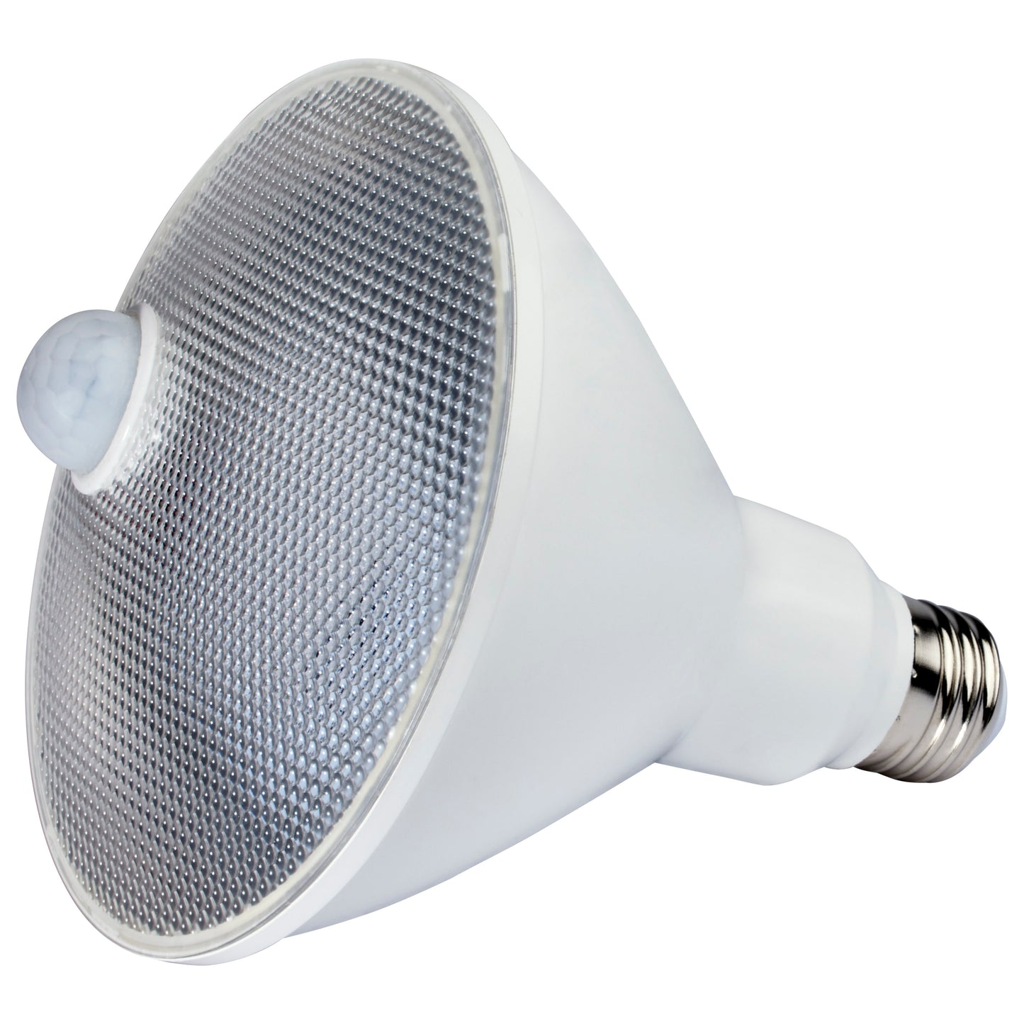 image of 14 Watt PAR38 LED - White - 3000K - 1100 Lumens - 120 Volt - PIR Sensor - Non-Dimmable