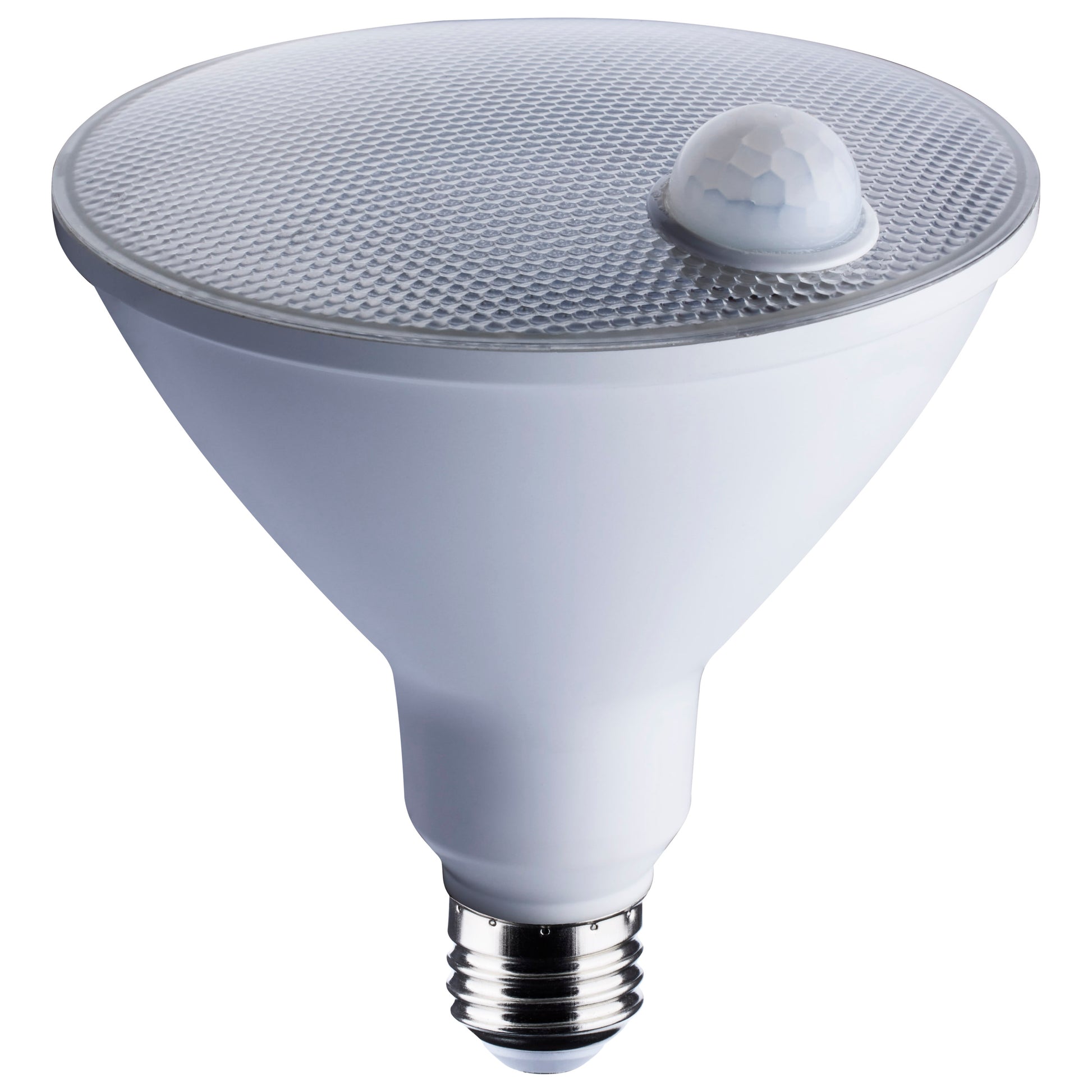 image of 14 Watt PAR38 LED - White - 3000K - 1100 Lumens - 120 Volt - PIR Sensor - Non-Dimmable