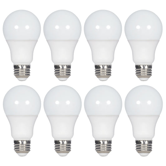 image of 9 Watt A19 LED - 2700K - Non-Dimmable - E26 - 80 CRI - 8-pack