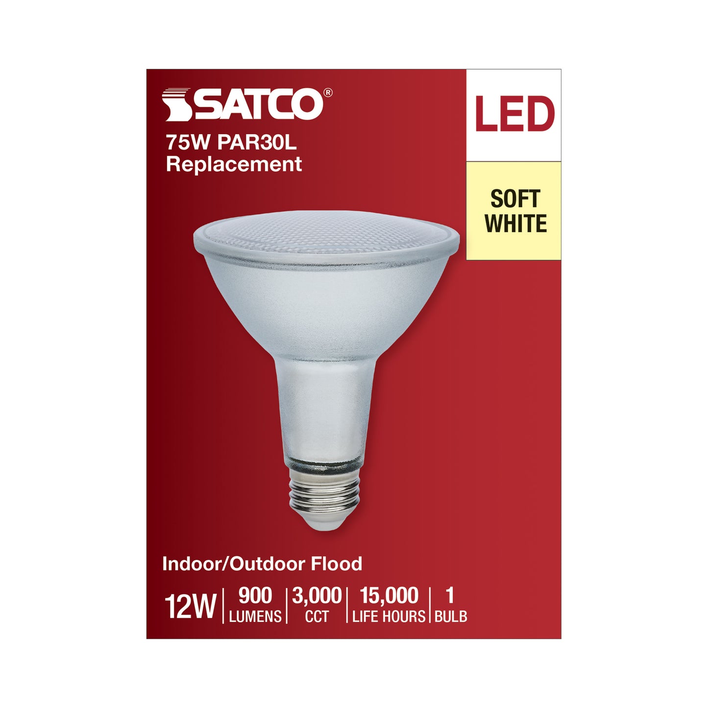image of 12 Watt Econo LED PAR30LN - 3000K - 35 Degree Beam Angle - Medium Base - 120-277 Volt - Silver Finish