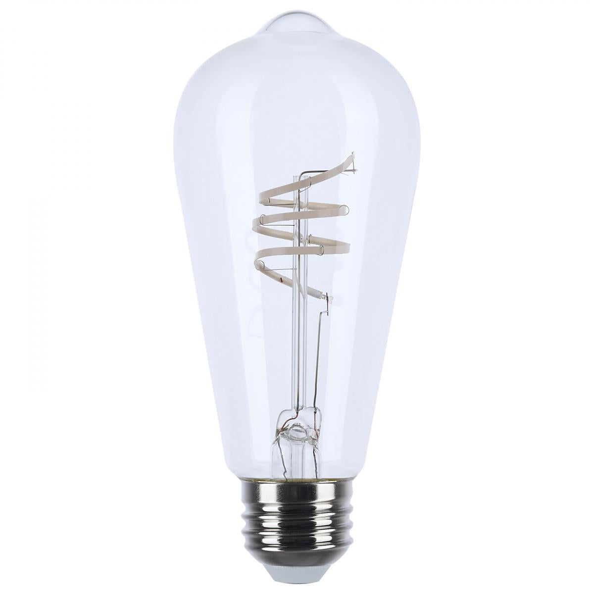 6 Watt LED - Reminiscent - Flex Gray Coil Filament - ST19 - Medium Base - 2700K CCT - Clear - 120 Volt