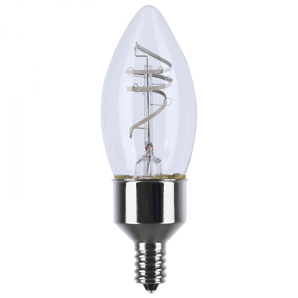 image of 4 Watt LED - Reminiscent - Flex Gray Coil Filament - B11 - Candelabra Base - 2700K CCT - Clear - 120 Volt