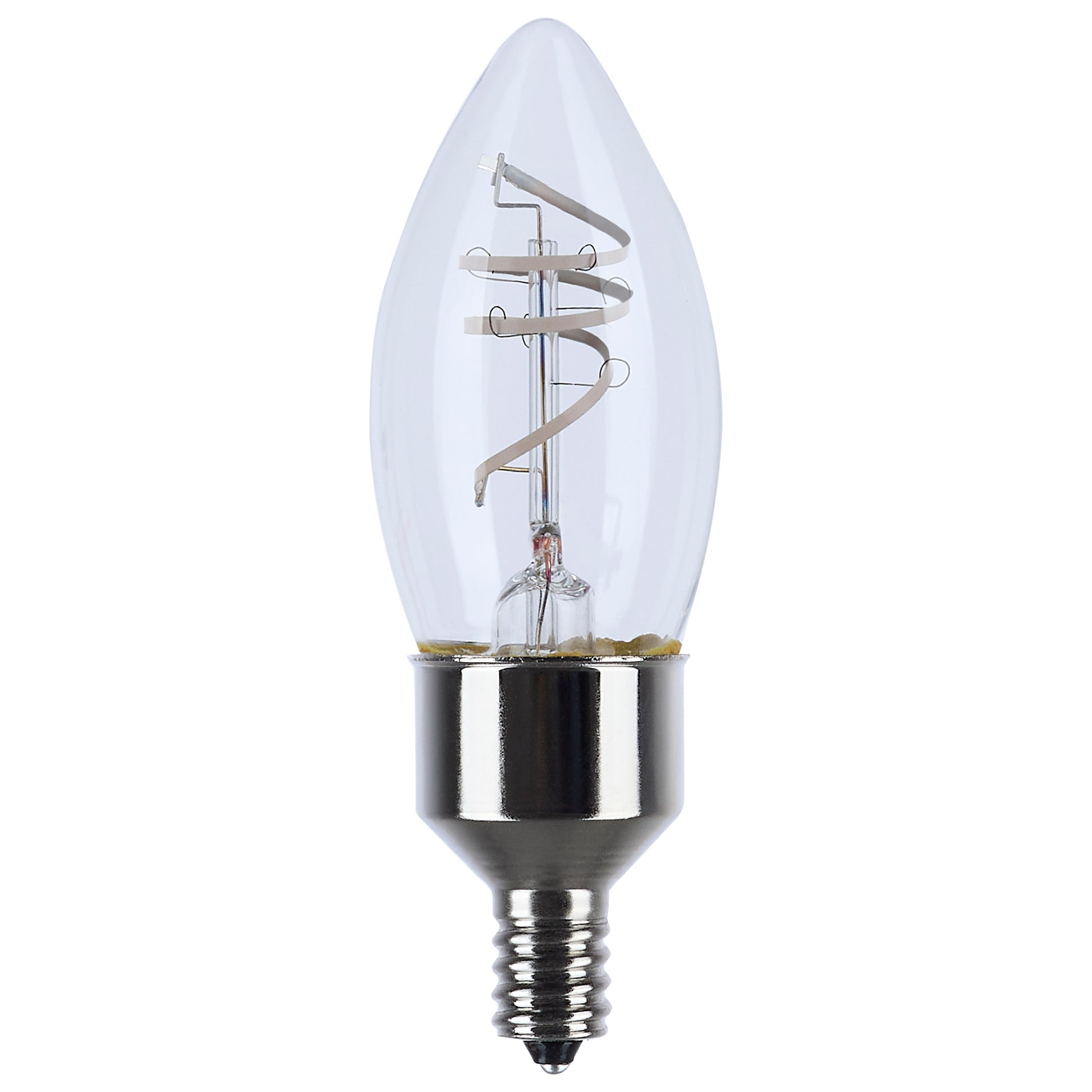 image of 4 Watt LED - Reminiscent - Flex Gray Coil Filament - B11 - Candelabra Base - 2700K CCT - Clear - 120 Volt