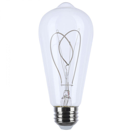 image of 6 Watt LED - Reminiscent - Flex Gray Filament - ST19 Loop - Medium Base - 2700K CCT - Clear - 120 Volt
