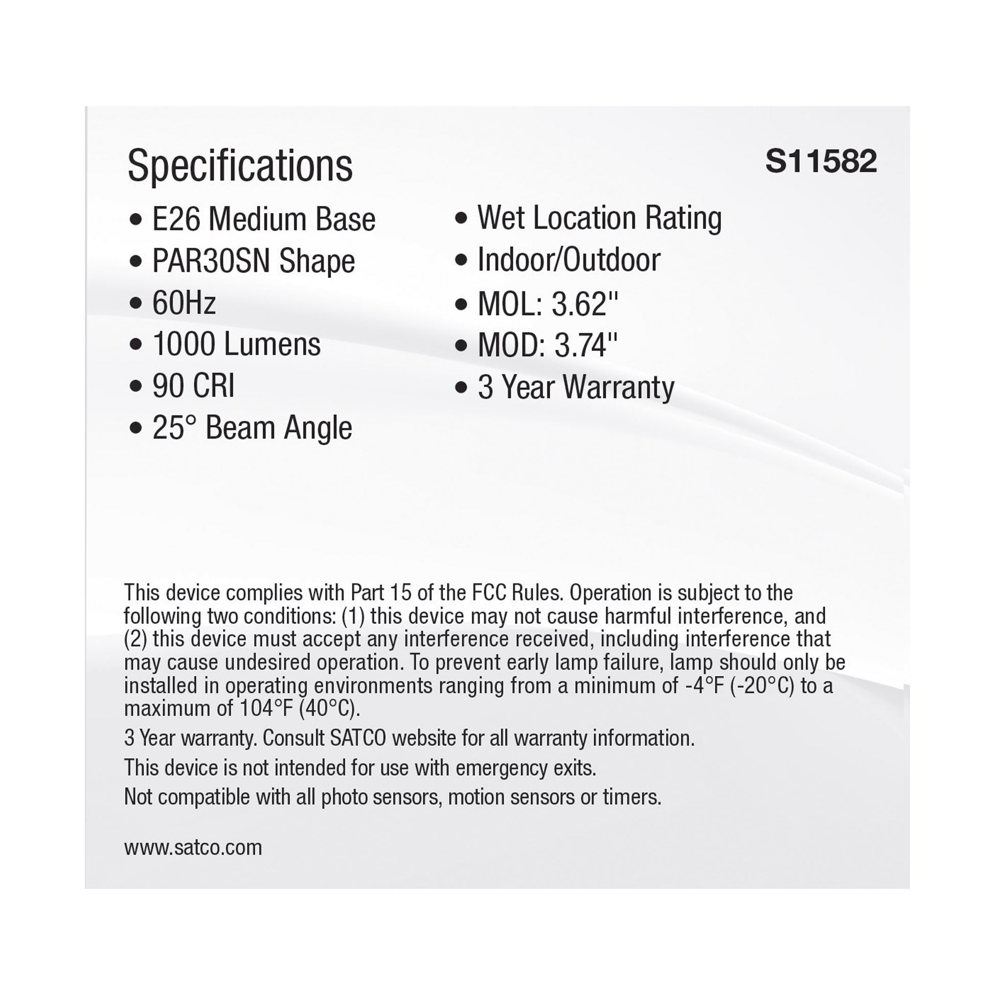 image of 11 Watt PAR30SN LED - Medium Base - Silver Finish - CCT Selectable - 120 Volt - 25 Degree Beam Angle