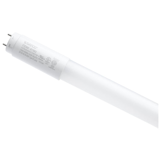 image of 10.5 Watt T8 LED - 48 Inch - 30K/35K/40K/50K/65K CCT Selectable - Low Optical Flicker (less than 5%) - Medium Bi Pin Base - Type B Ballast Bypass - 120-277 Volt - Frost Finish