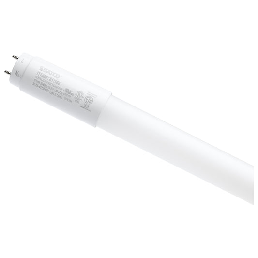 image of 18.5 Watt T8 LED - 48 Inch - 30K/35K/40K/50K/65K CCT Selectable - Low Optical Flicker (less than 5%) - Medium Bi Pin Base - Type B Ballast Bypass - 120-277 Volt - Frost Finish
