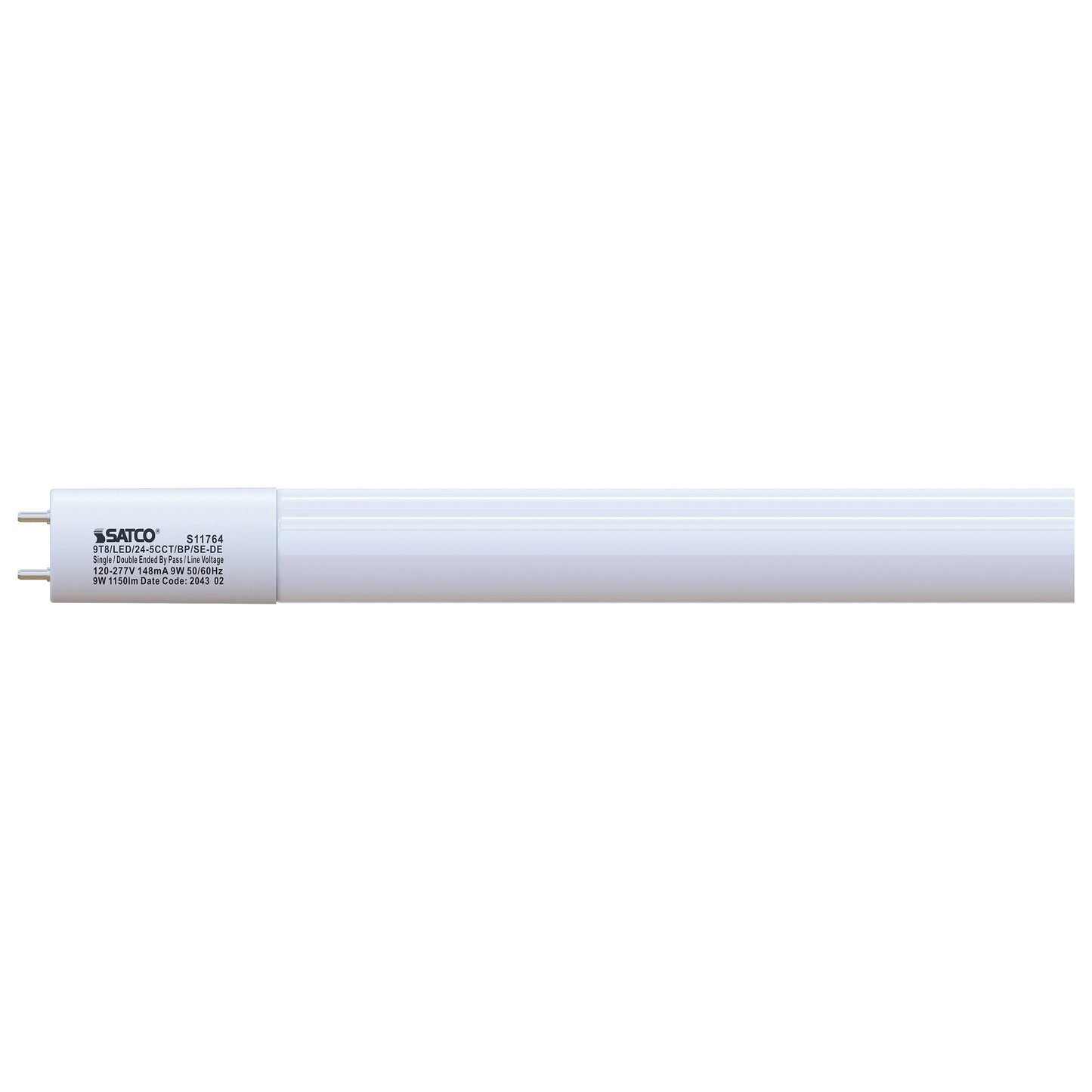 image of 9 Watt - 2 Foot LED - T8 - CCT Selectable - Type B Ballast Bypass - G13 Base - 120-277 Volt