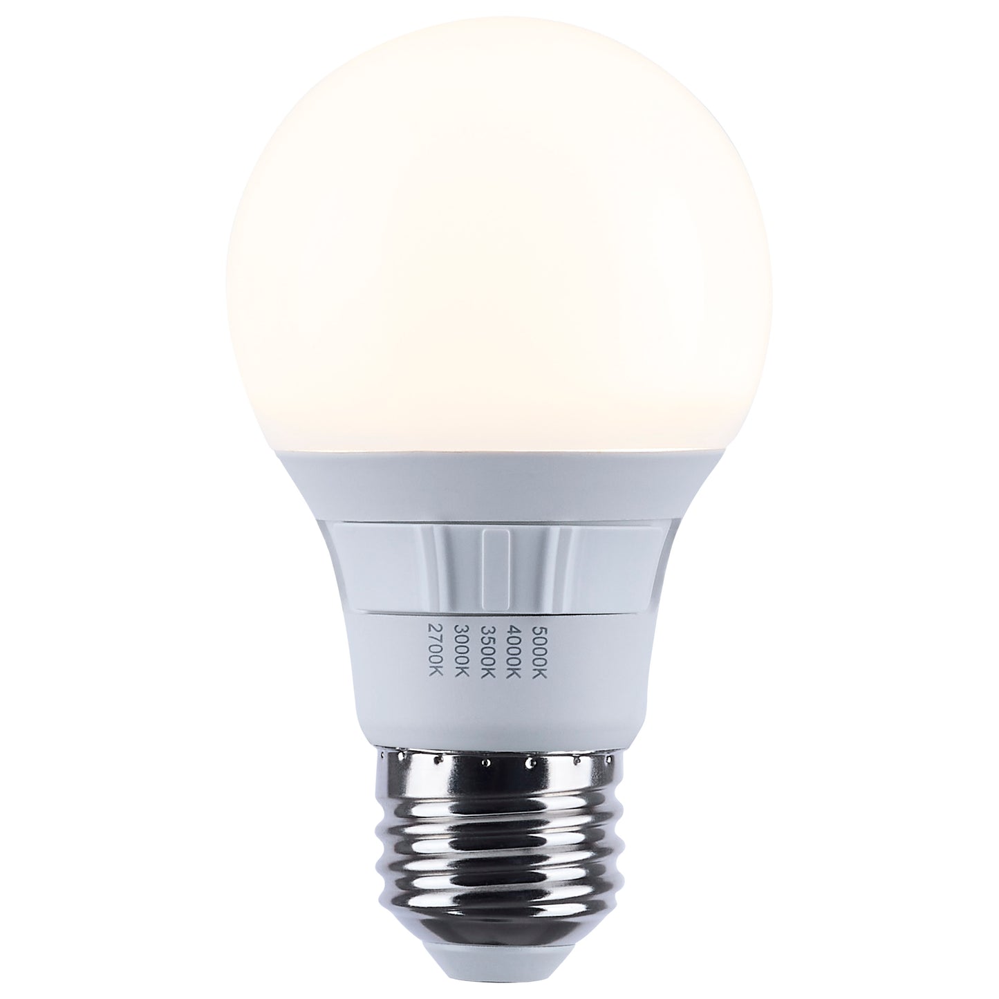 14 Watt A19 LED - 27K/3K/35K/4K/5K CCT Selectable - Medium Base - White Finish - 120 Volt - 4-Pack