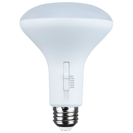 image of 7 Watt BR30 LED - 27K/30K/35K/40K/50K CCT Selectable - Dim to Warm - White Finish - 120 Volt