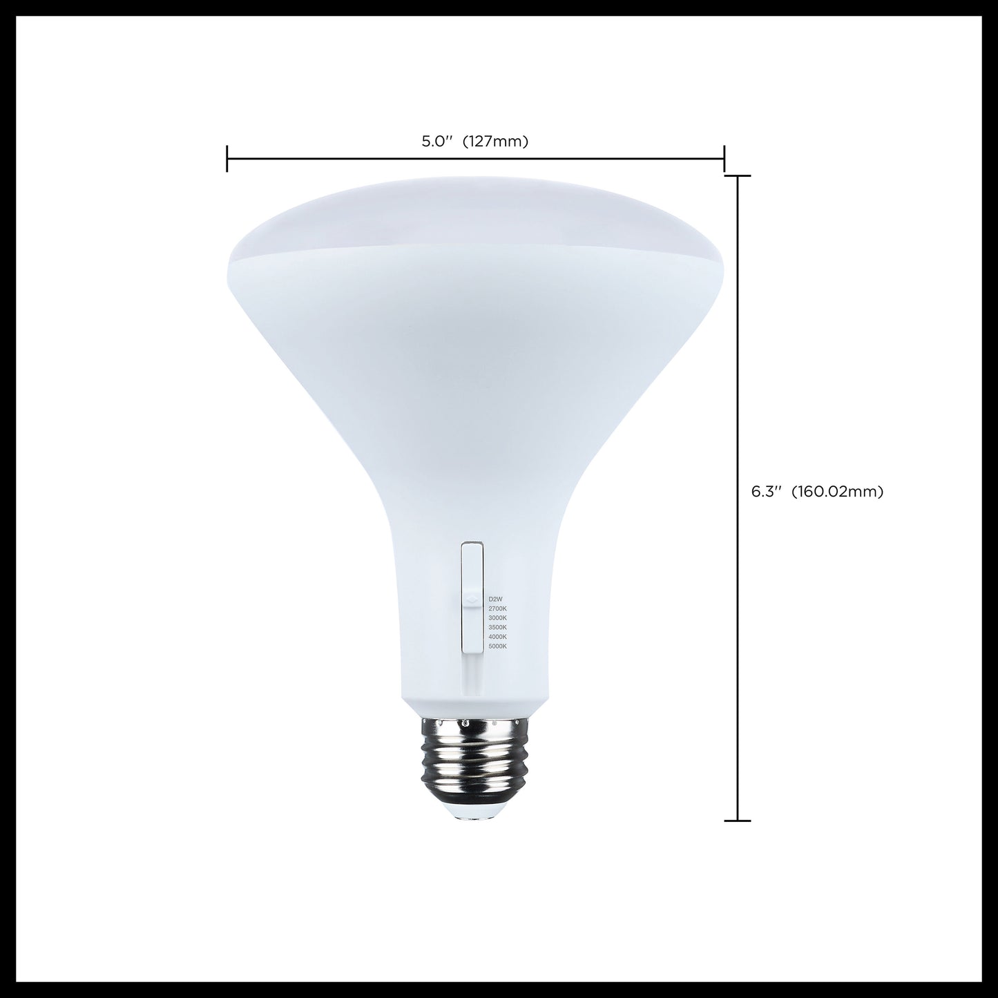 image of 11 Watt BR40 LED - 27K/30K/35K/40K/50K CCT Selectable - Dim to Warm - White Finish - 120 Volt