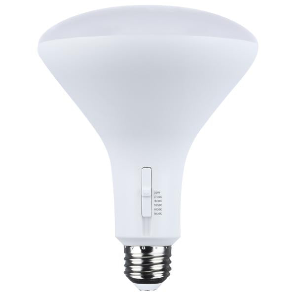 11 Watt BR40 LED - 27K/30K/35K/40K/50K CCT Selectable - Dim to Warm - White Finish - 120 Volt