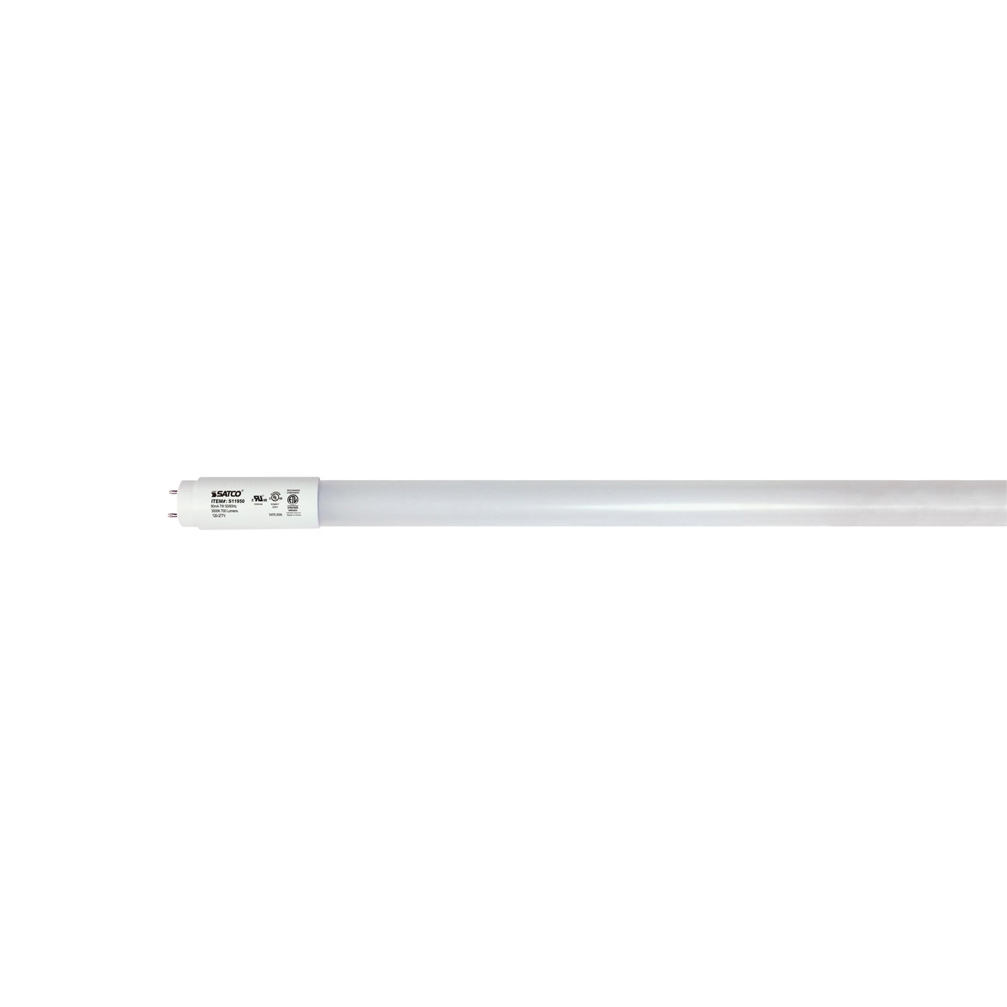 image of 7 Watt - 18 Inch - T8 Linear LED - Medium Bi-Pin G13Base - 3000K - 50000 Average Rated Hours - 700 Lumens - Type B Ballast Bypass