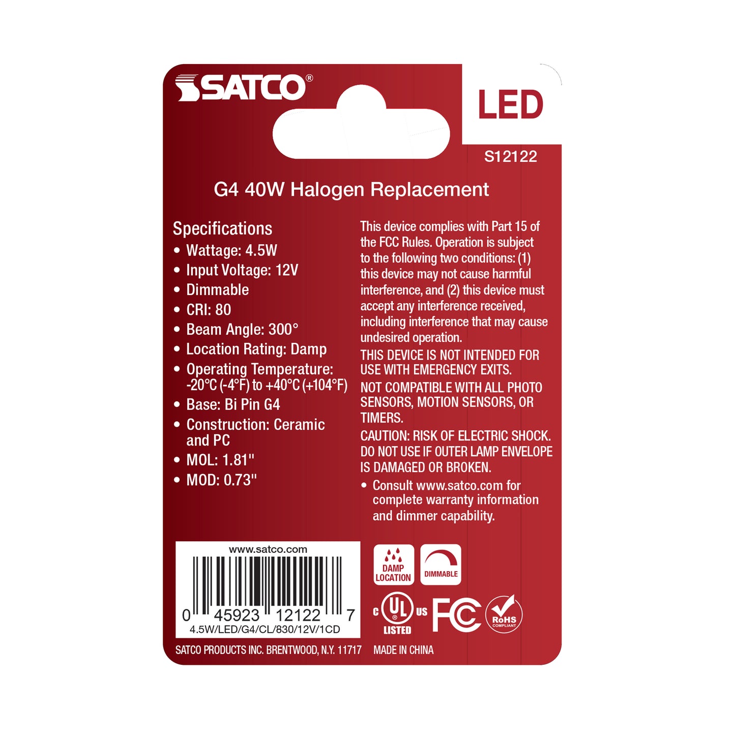 image of 4.5 Watt Mini LED - G4 Base - 3000K - Clear Finish - 12 Volt