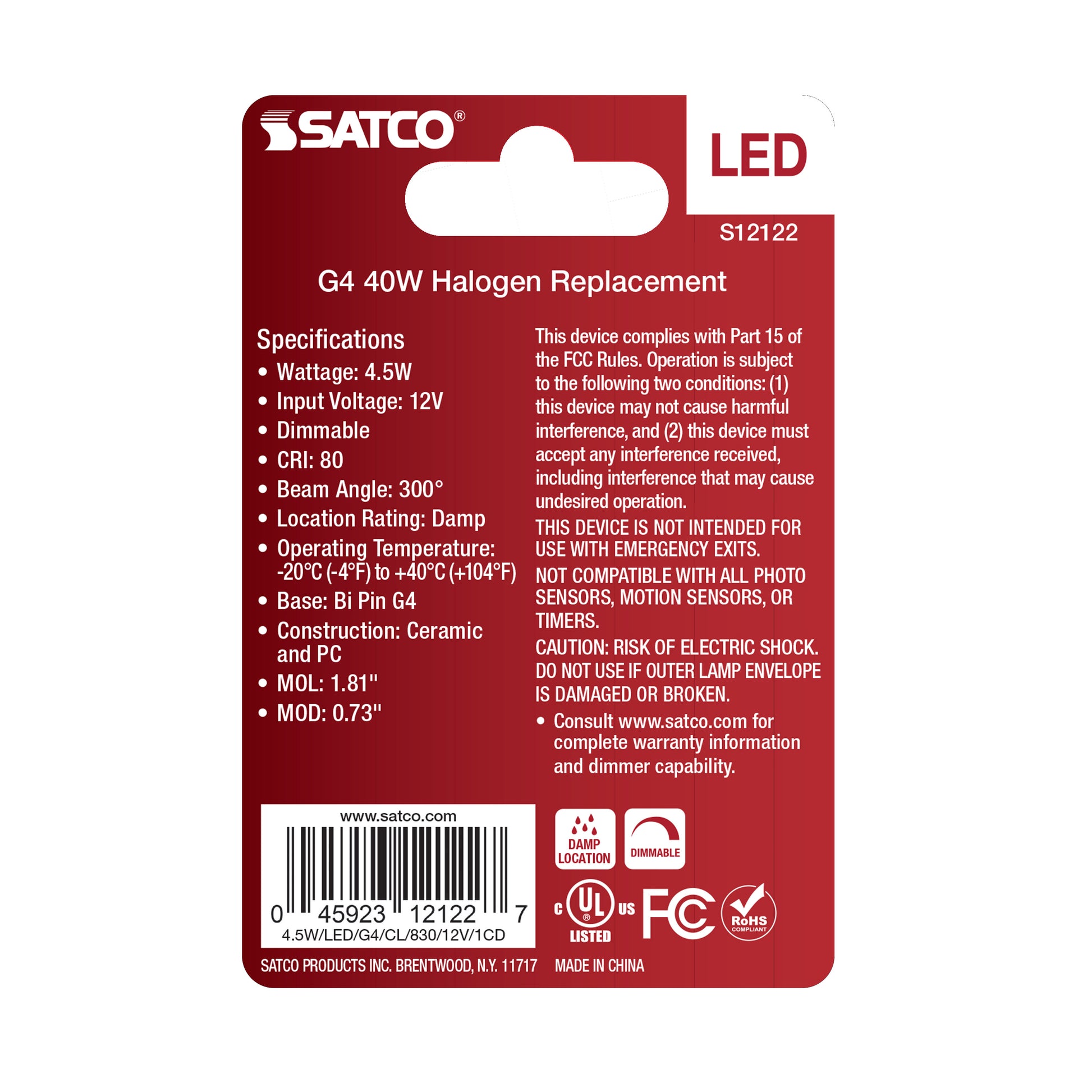 image of 4.5 Watt Mini LED - G4 Base - 3000K - Clear Finish - 12 Volt