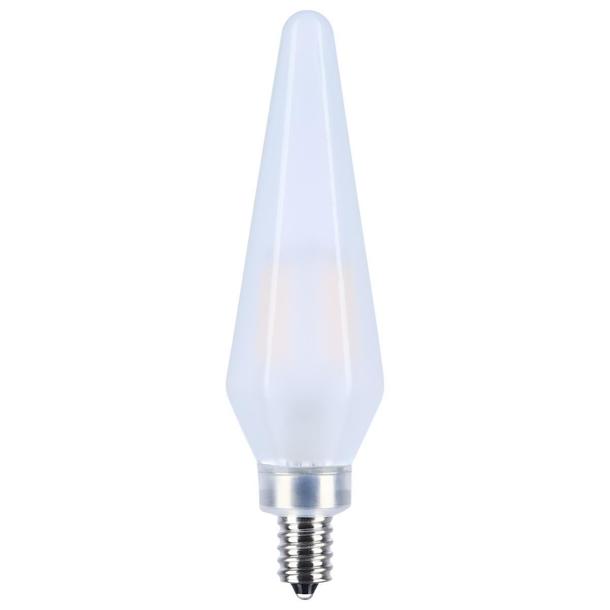 2 Watt Prismatic HX11 LED - 2700K CCT - Candelabra Base - 120 Volt - Frost Finish - 2-Card