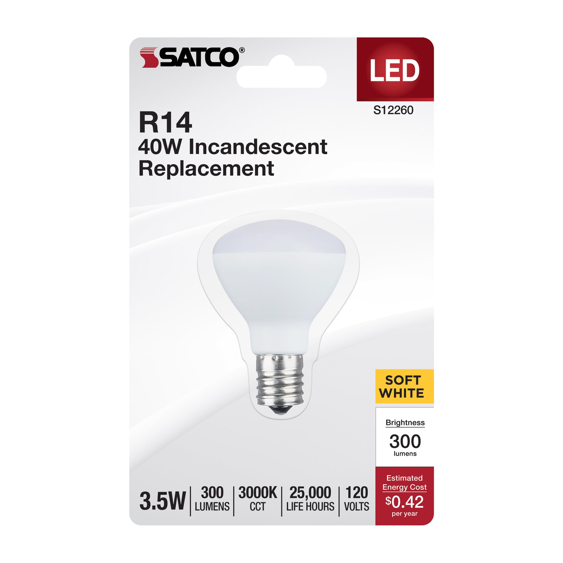 image of 3.5 Watt - R14 LED - Intermediate Base - 3000K CCT - Frost Finish - 120 Volt
