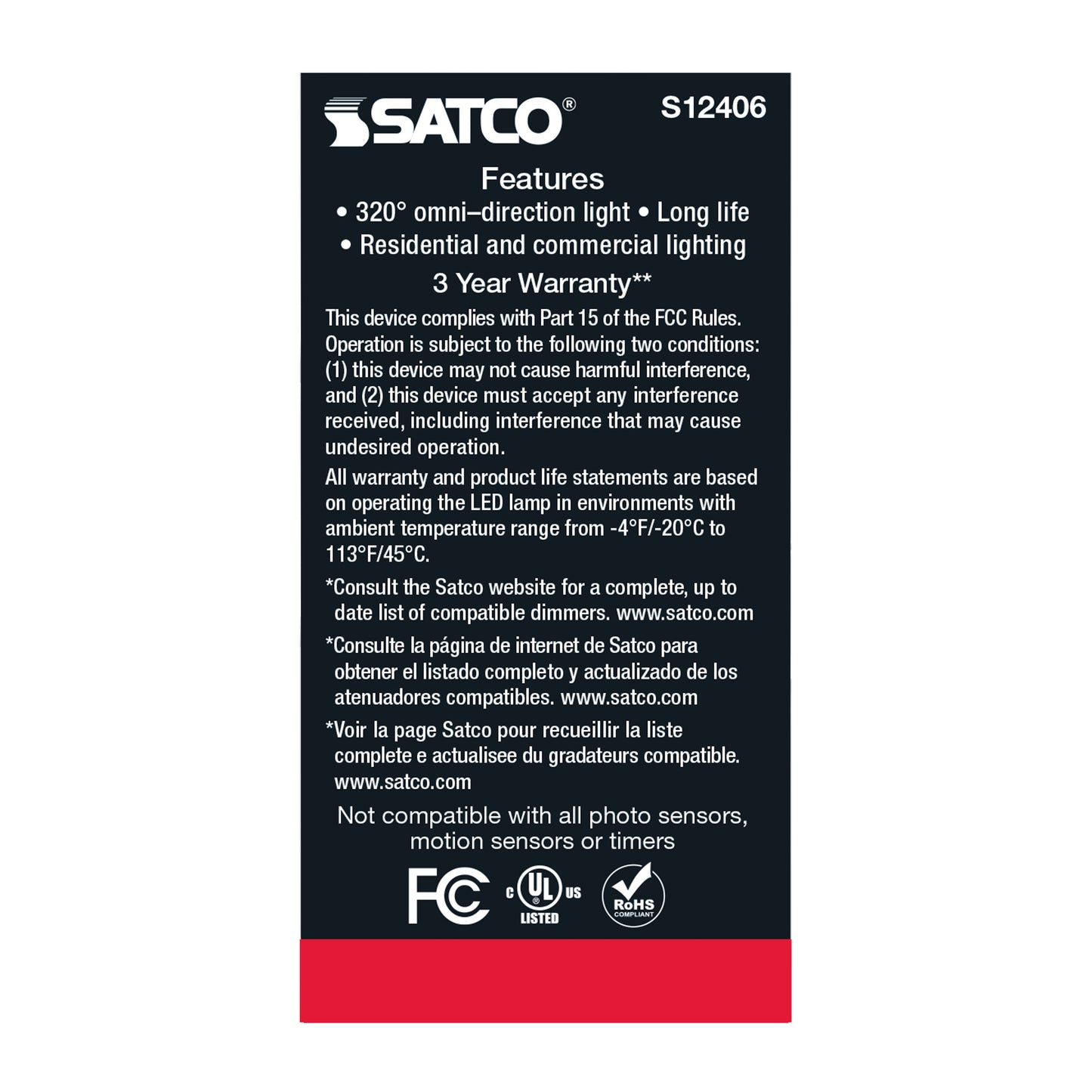 image of 8.2 Watt LED A15 - Clear - Medium Base - 3000K - 90 CRI - 120 Volt