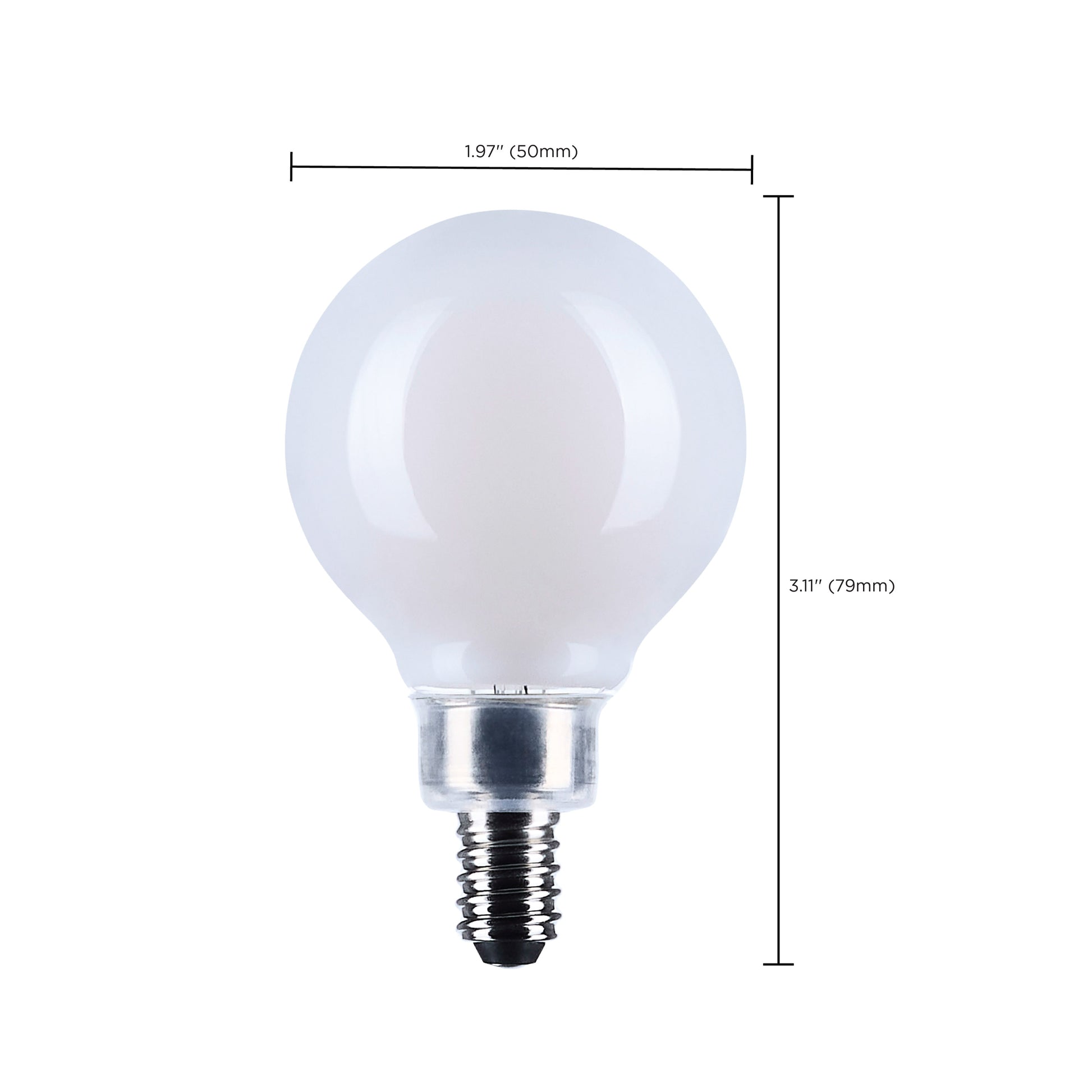 image of 4.5 Watt G16.5 LED - Candelabra Base - White Finish - 3000K CCT - 120 Volt
