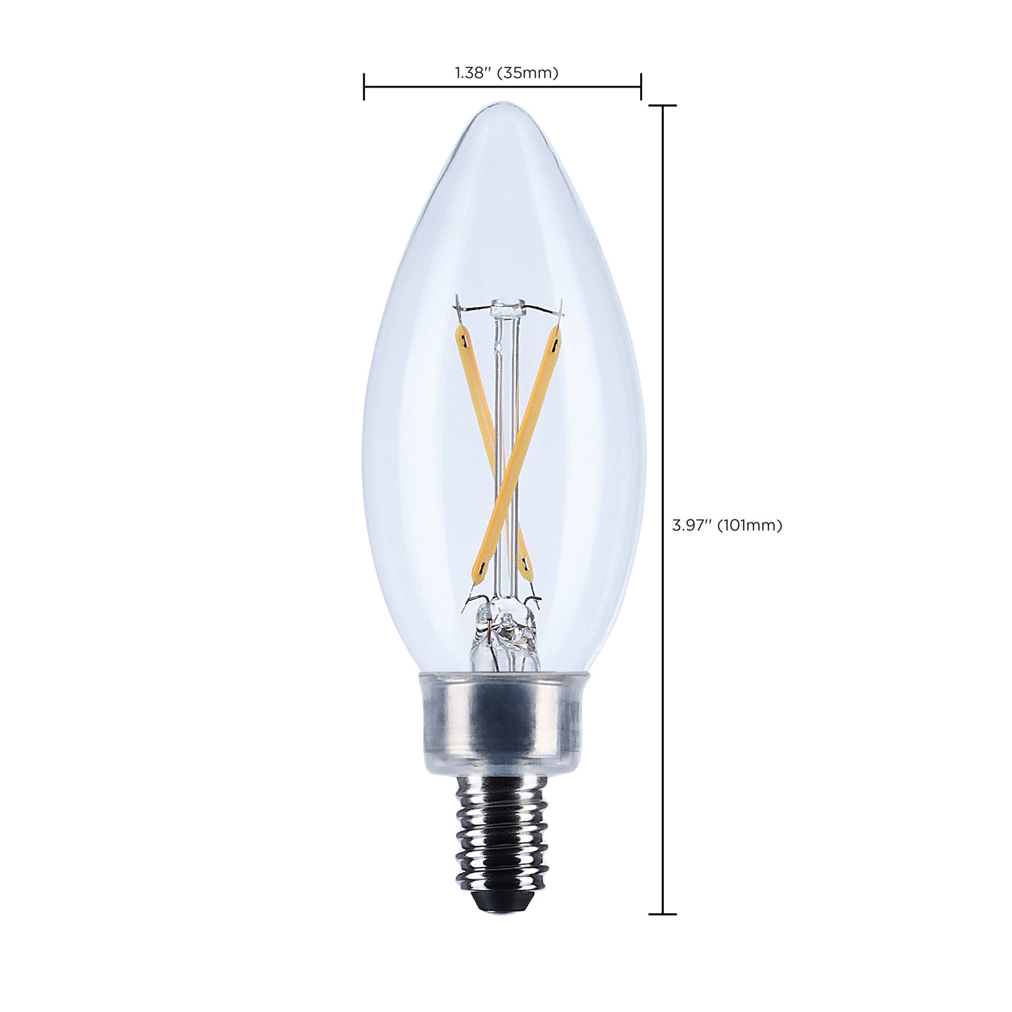 image of 3 Watt B11 LED - Candelabra Base - Clear - 3000K CCT - 120 Volt
