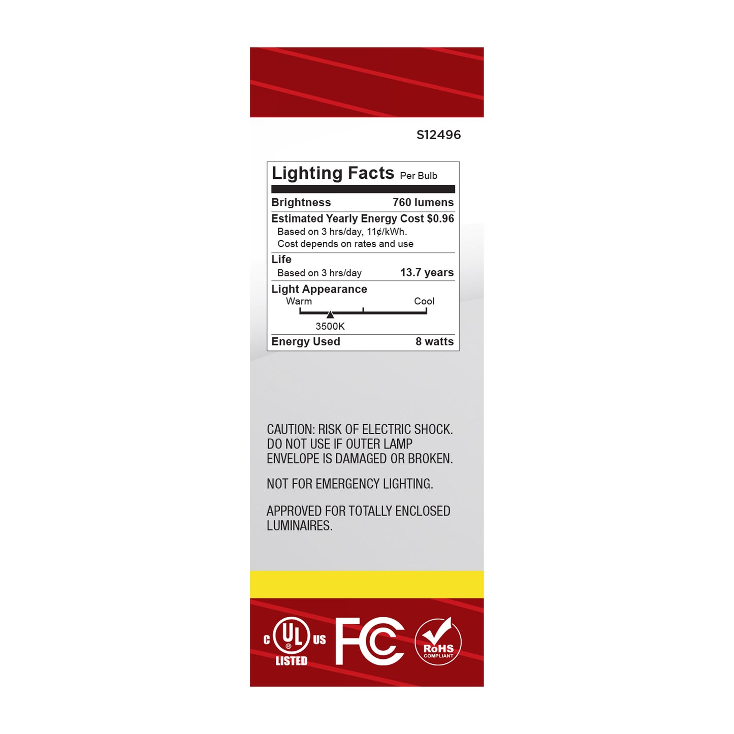 image of 8 Watt B11 LED - Candelabra Base - Candle-Tip - Clear - 3500K CCT - 120 Volt