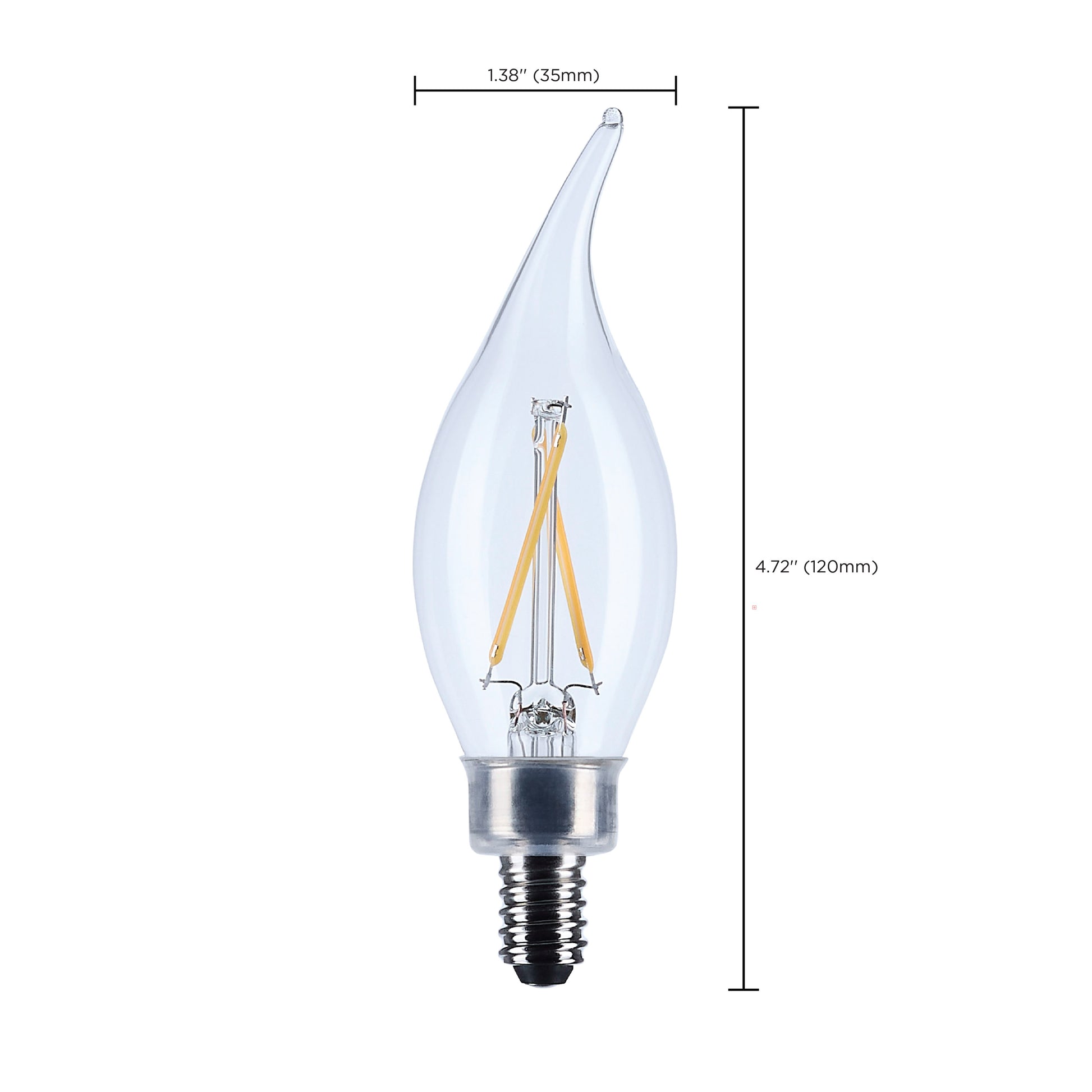 image of 3 Watt CA10 LED - Candelabra Base - Clear - 3000K CCT - 120 Volt
