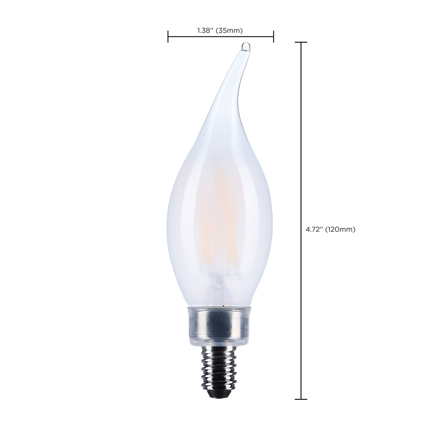 image of 4 Watt CA10 LED - Candelabra Base - Frost Finish - 3500K CCT - 120 Volt