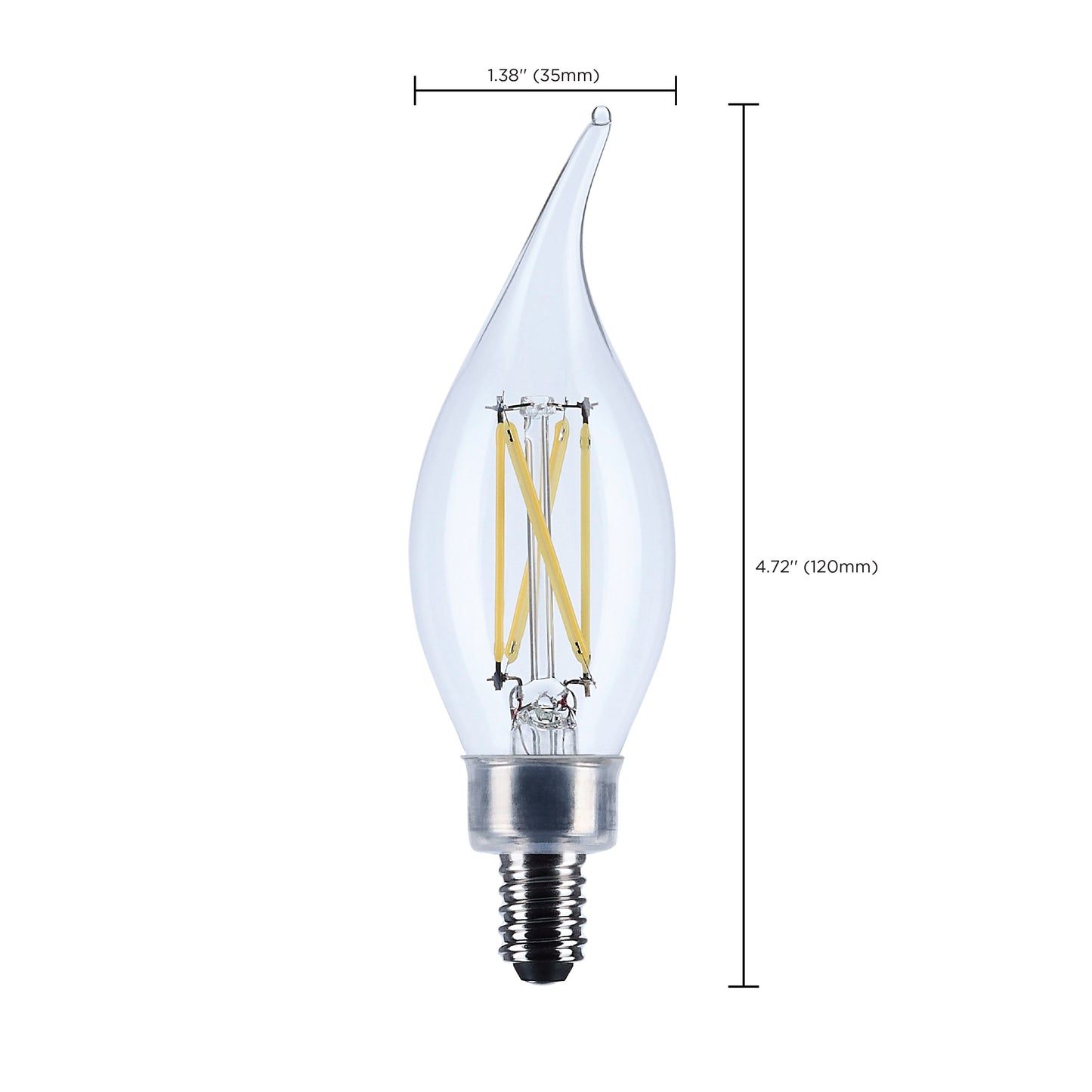 image of 5.5 Watt CA10 LED - Candelabra Base - Clear - 3500K CCT - 120 Volt