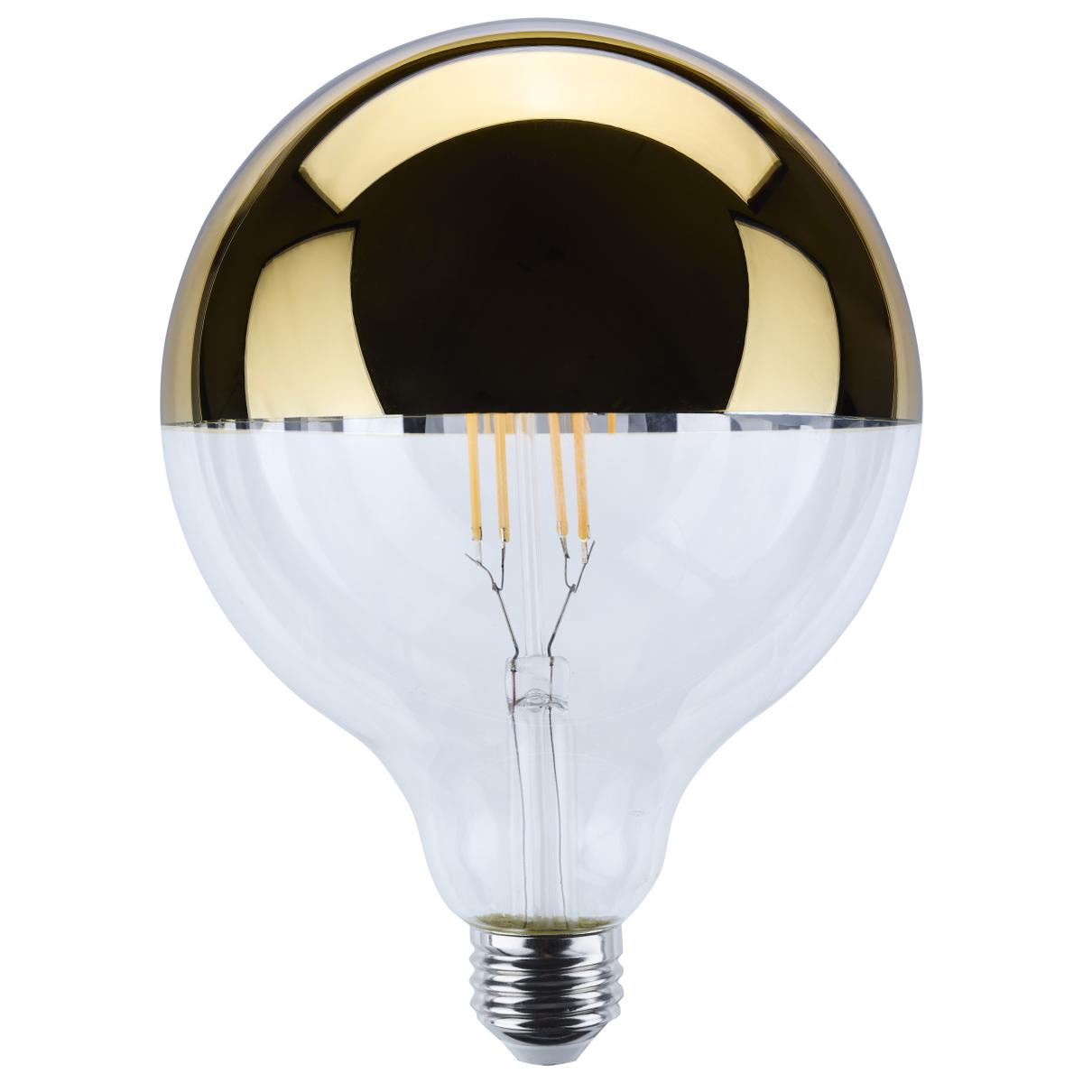 image of 8 Watt G40 LED - Medium Base - 2700K CCT - Gold Crown - 100 Watt Replacement