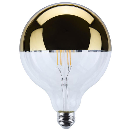 image of 8 Watt G40 LED - Medium Base - 2700K CCT - Gold Crown - 100 Watt Replacement