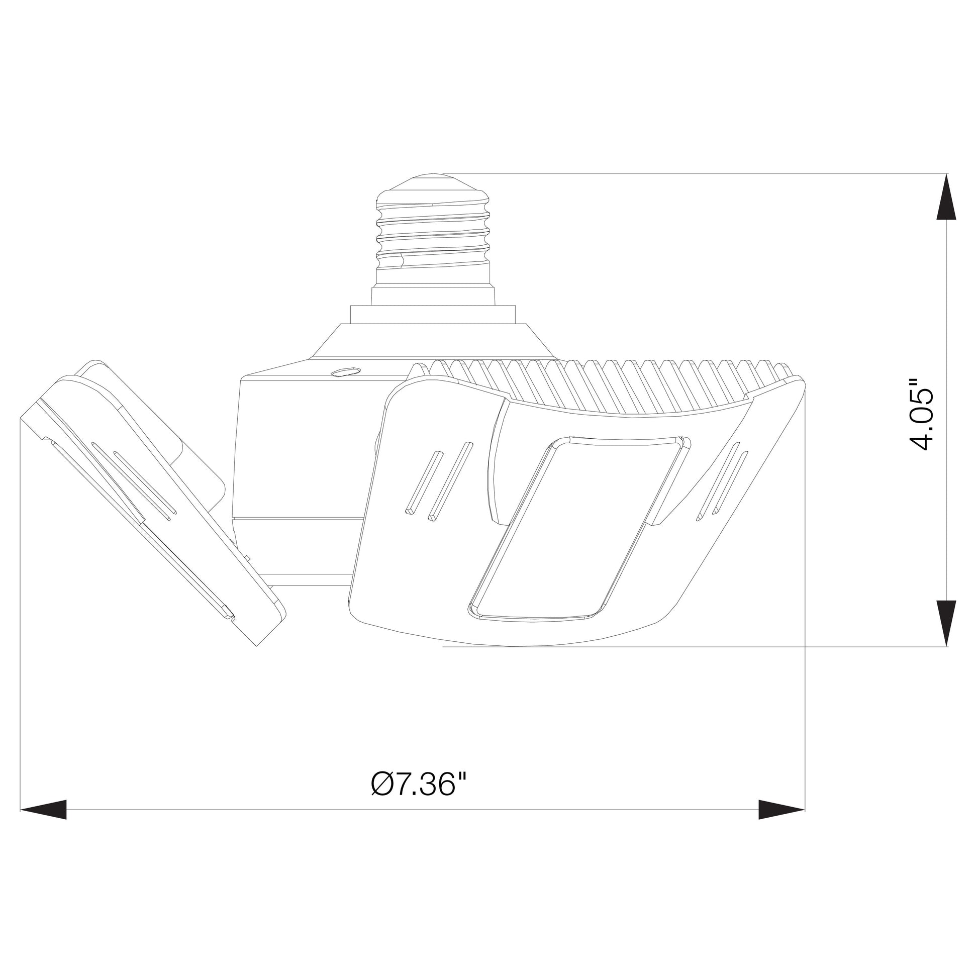 image of 60 Watt LED Utility Light 4000K - Medium base - Adjustable Beam Angle - 100-277 Volt