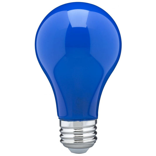 image of 8 Watt A19 LED - Ceramic Blue - Medium base - 360 deg. Beam Angle - 120 Volt