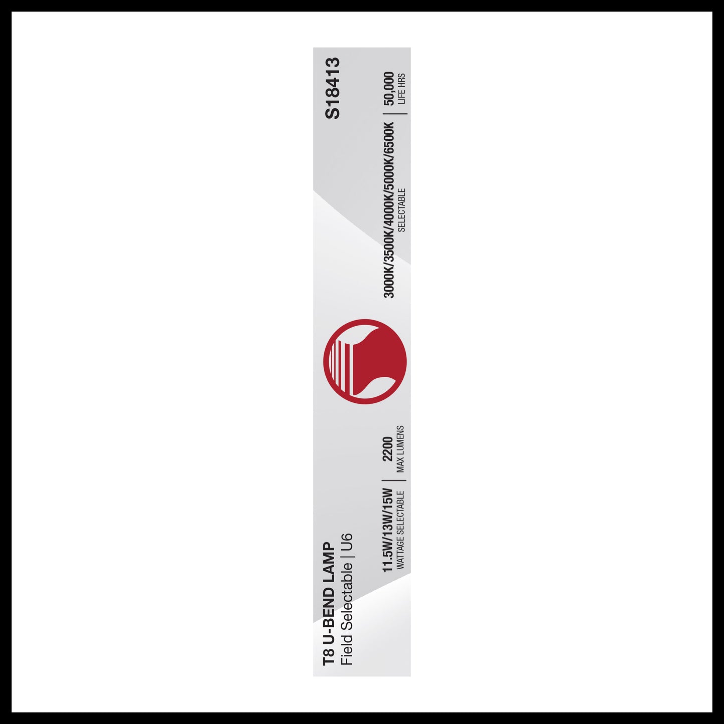 image of 11.5/13/15 Wattage Selectable T8 U-Bend LED - 30K/35K/40K/50K/65K CCT Selectable - 6-Inch - Frost Finish - 120-277 Range Voltage