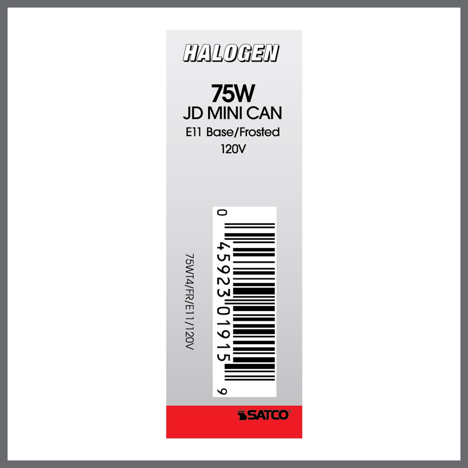 image of 75 Watt - Halogen - T4 - Frosted - 2000 Average rated hours - 1125 Lumens - Mini Candelabra base - 120 Volt