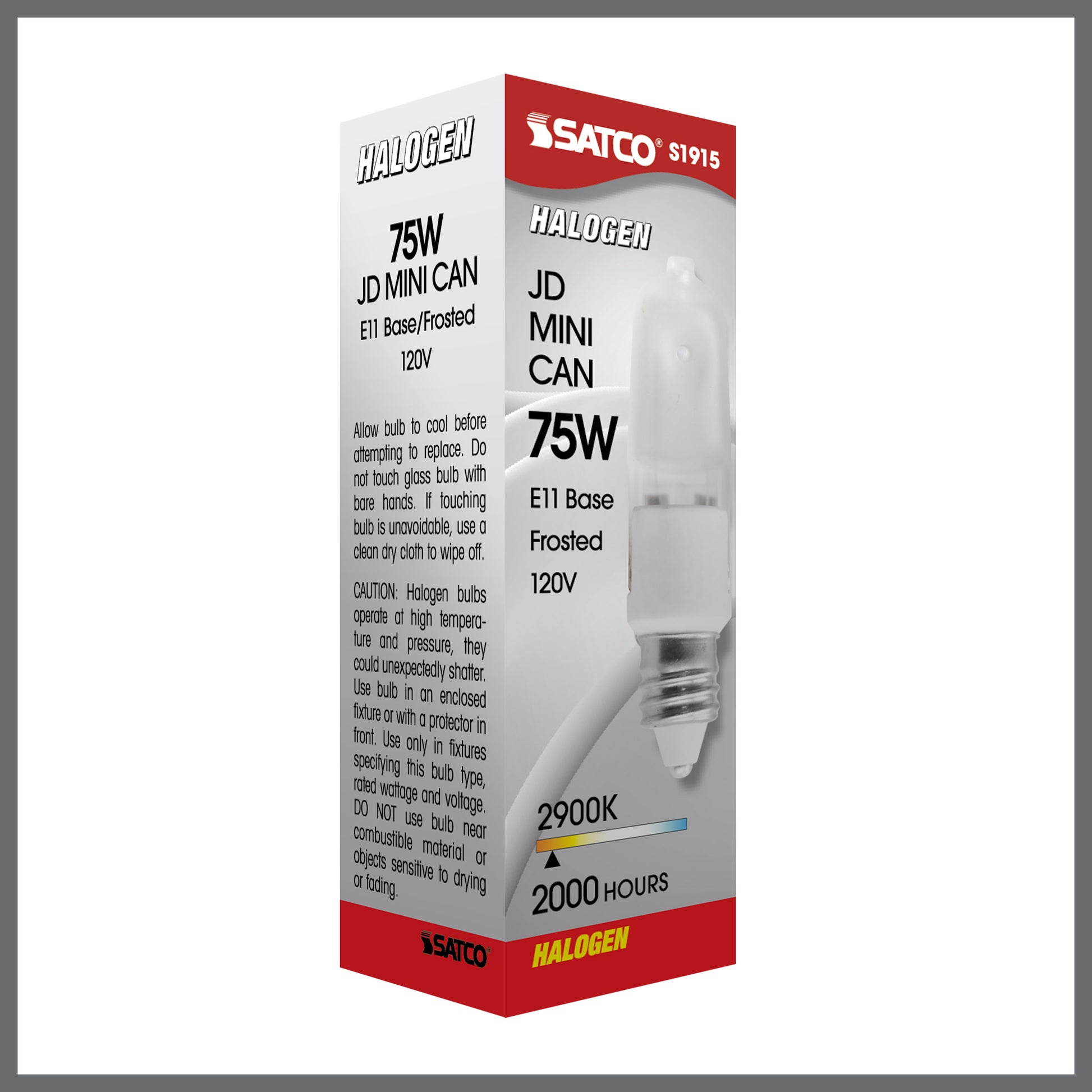 image of 75 Watt - Halogen - T4 - Frosted - 2000 Average rated hours - 1125 Lumens - Mini Candelabra base - 120 Volt