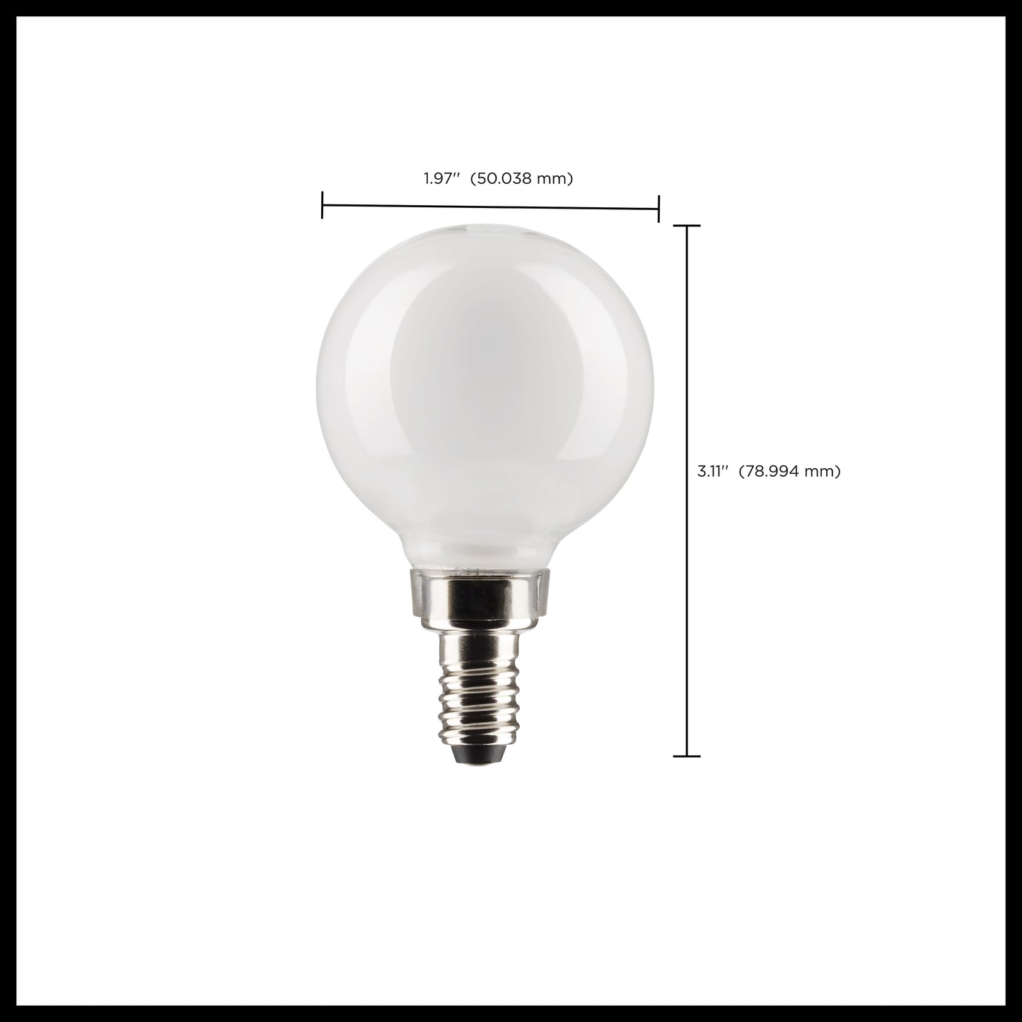 image of 3 Watt G16.5 LED - White - Candelabra base - 90 CRI - 400K - 120 Volt