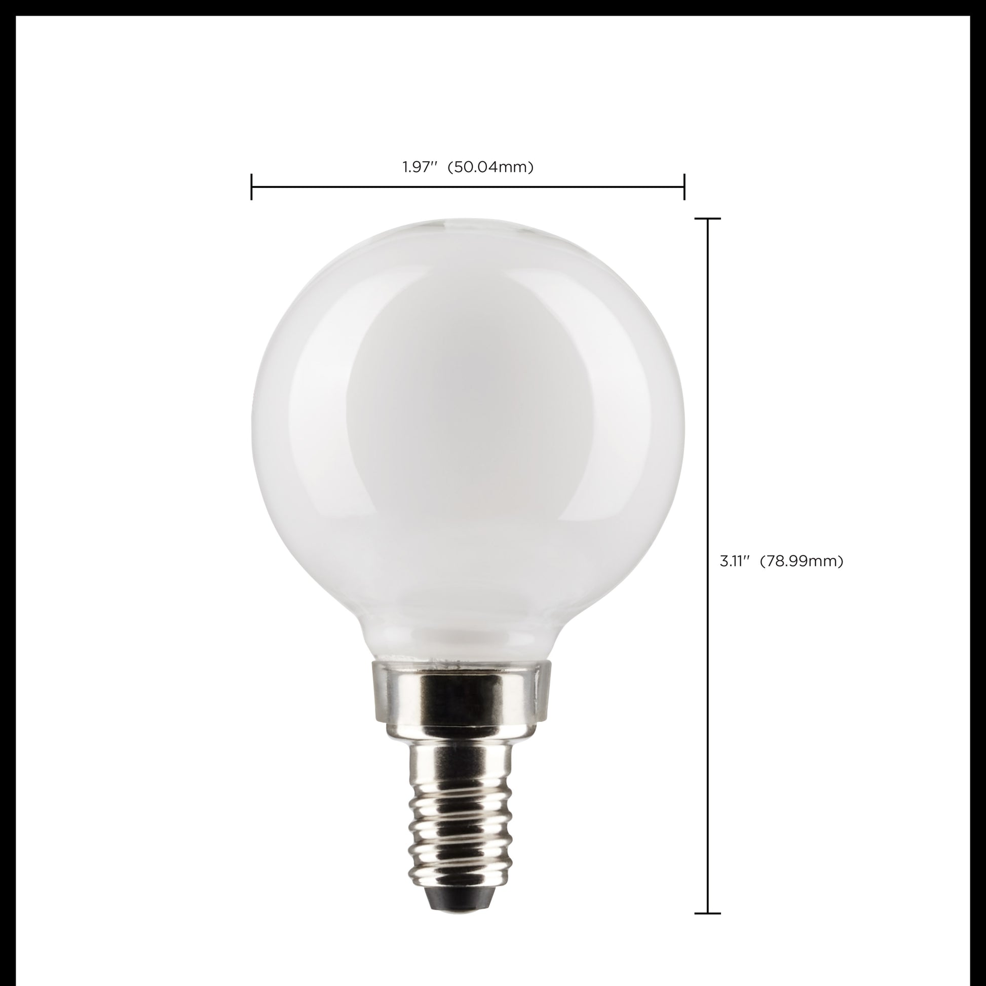 image of 4.5 Watt G16.5 LED - White - Candelabra base - 90 CRI - 2700K - 120 Volt
