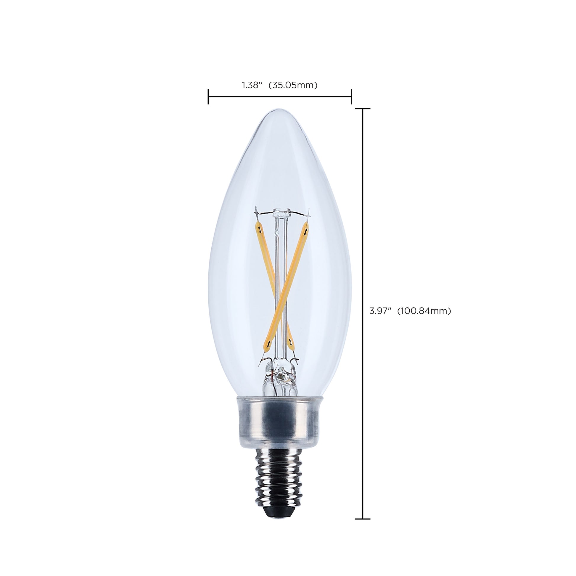 image of 3 Watt B11 LED - Clear - Candelabra base - 90 CRI - 2700K - 120 Volt