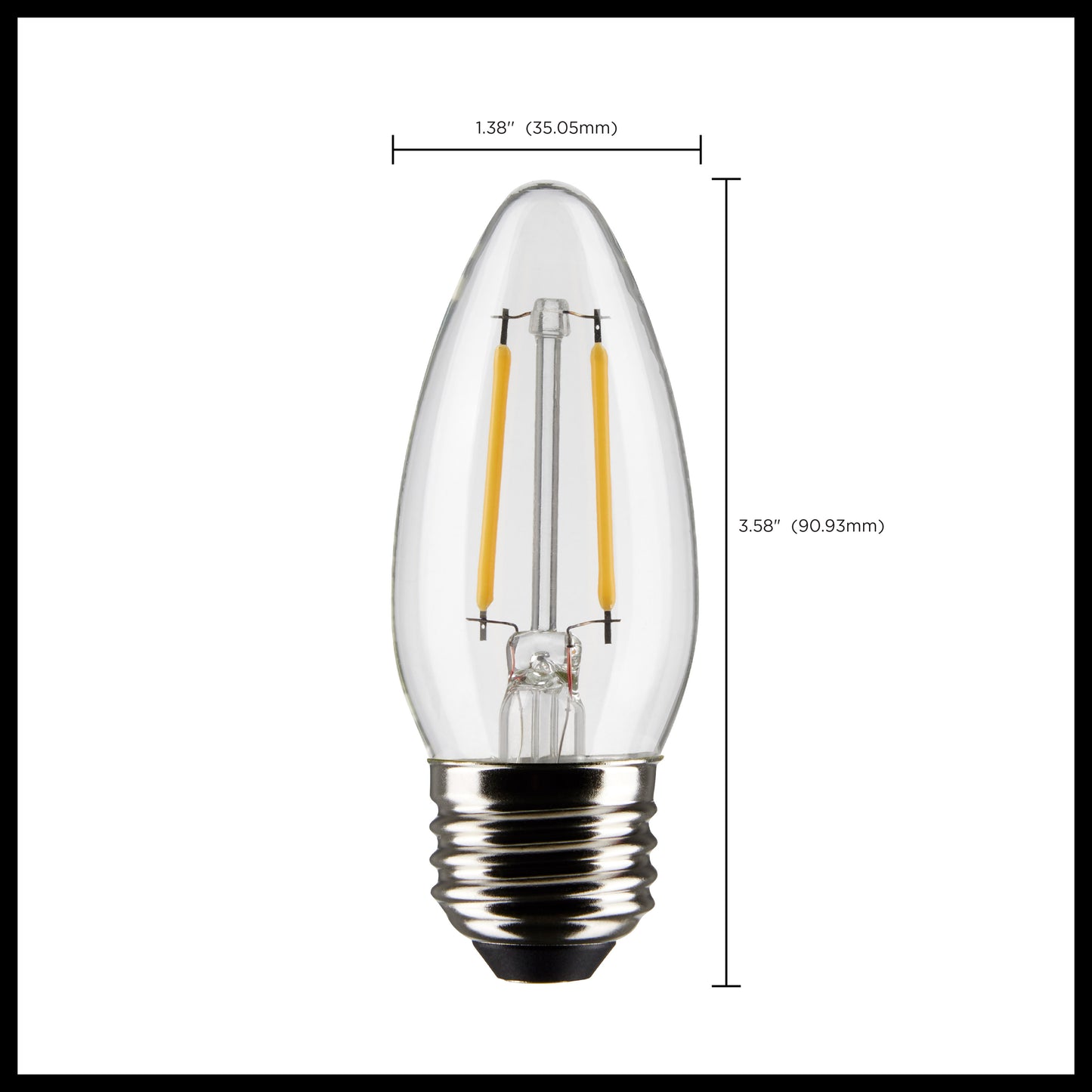 image of 3 Watt B11 LED - Clear - Medium base - 90 CRI - 2700K - 120 Volt