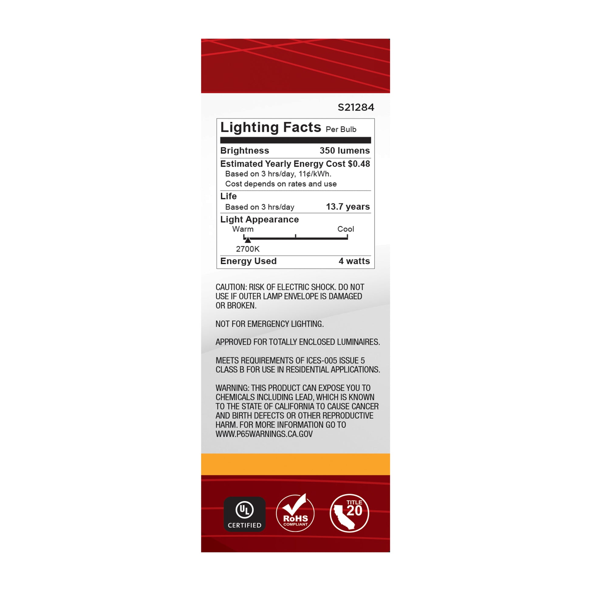 image of 4 Watt B11 LED - Clear - Medium base - 90 CRI - 2700K - 120 Volt