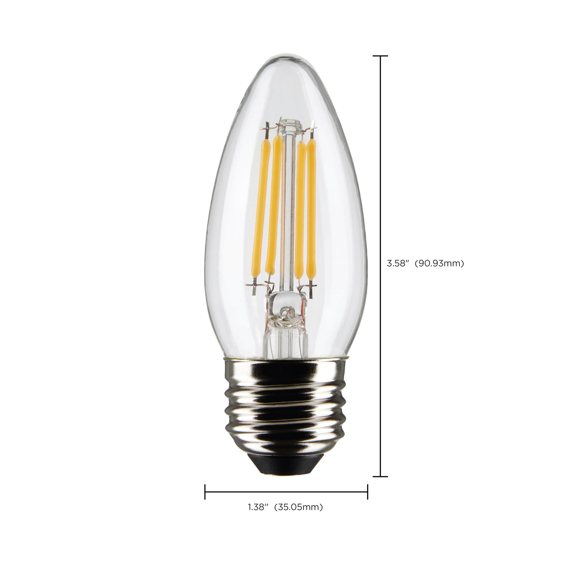 image of 4 Watt B11 LED - Clear - Medium base - 90 CRI - 2700K - 120 Volt
