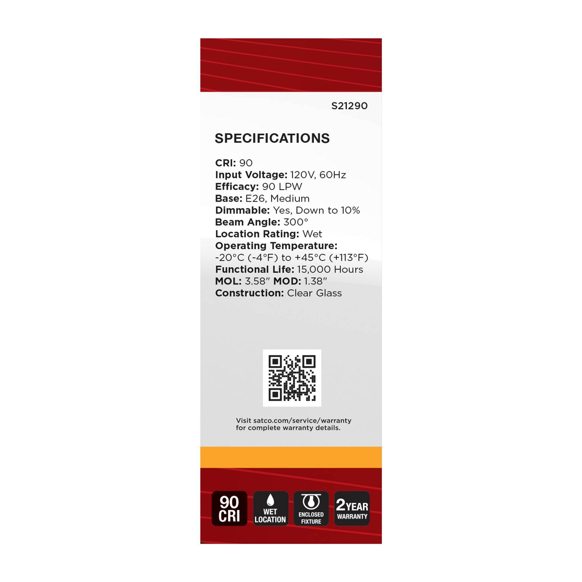 image of 5.5 Watt B11 LED - Clear - Medium base - 90 CRI - 2700K - 120 Volt