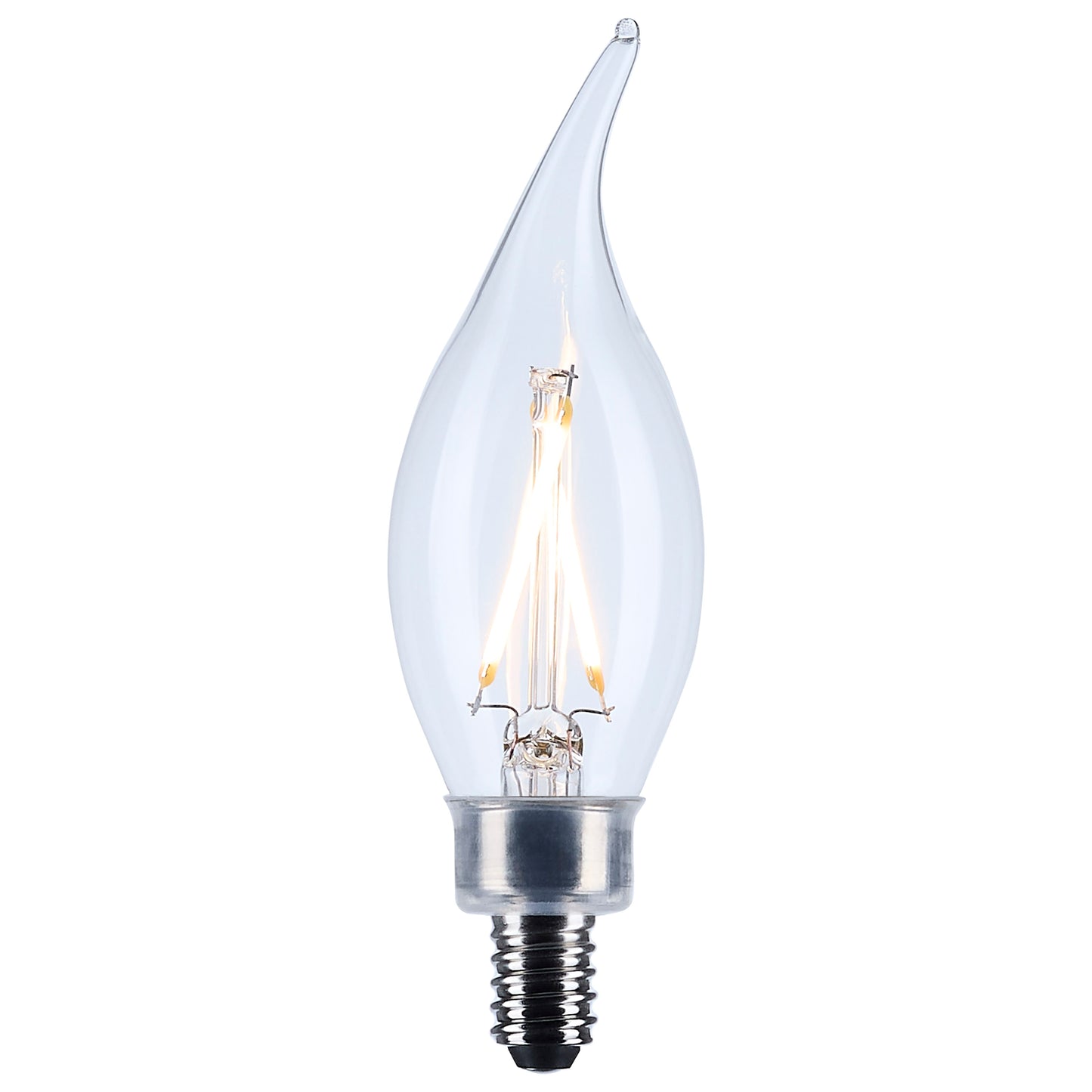 image of 3 Watt CA10 LED - Clear - Candelabra base - 90 CRI - 2700K - 120 Volt