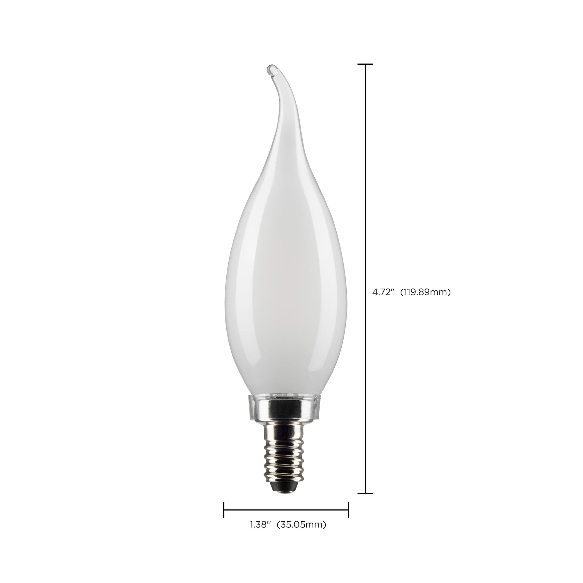 image of 3 Watt CA10 LED - Frost - Candelabra base - 90 CRI - 2700K - 120 Volt